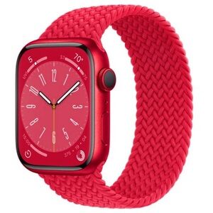Apple Watch Series 8 + GPS, 45 mm, Product Red Aluminum Case + Braided Solo Loop
